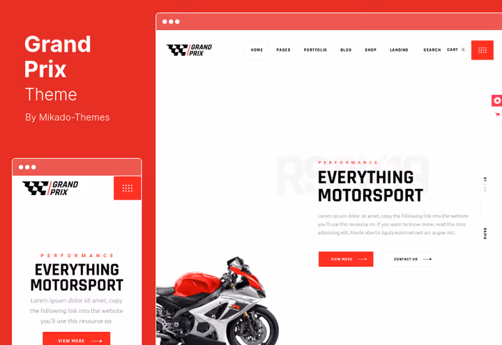 GrandPrix motorsport theme header
