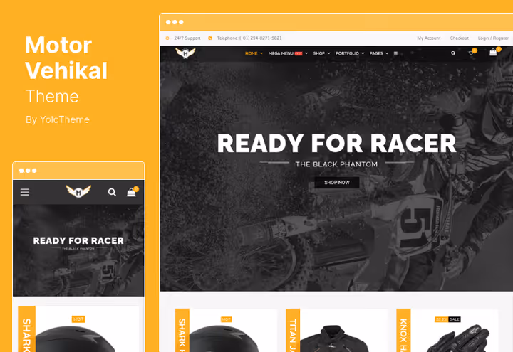 Motor Vehikal motorcycle blog and online storefront theme