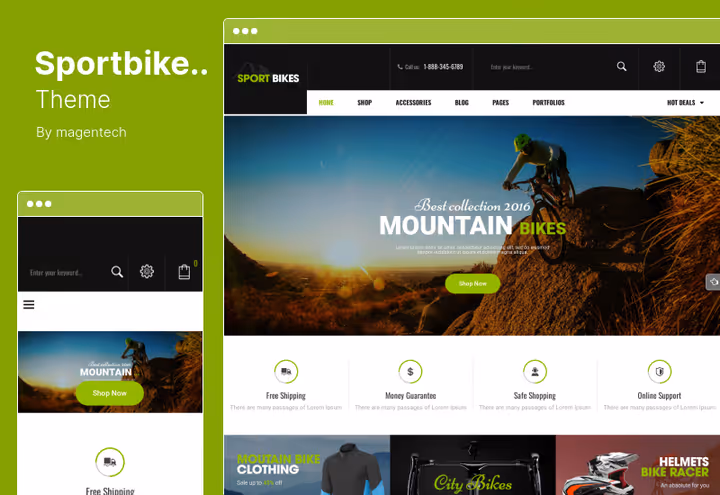 Sportbikes theme for sport bikes and gear shop