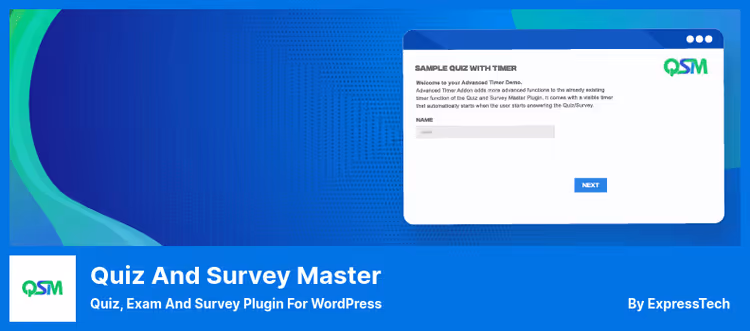 Quiz and Survey Master block editor for creating polls in WordPress