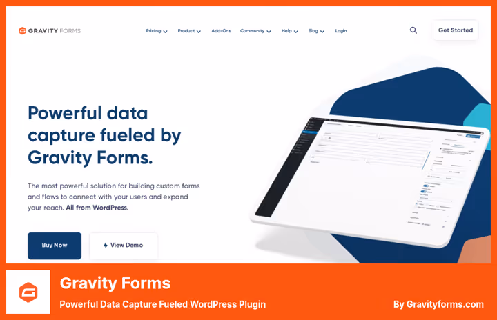 Gravity Forms drag-and-drop form editor with 30+ field types