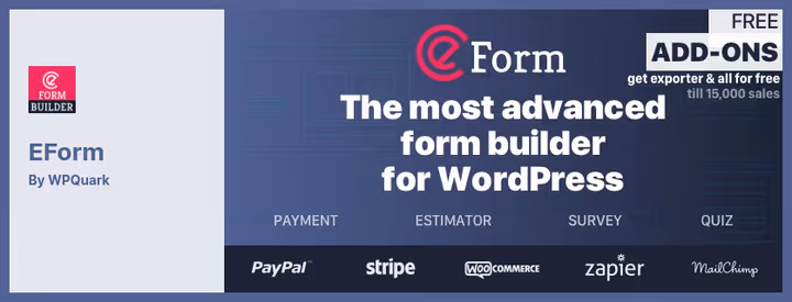 eForm survey builder with WordPress template library