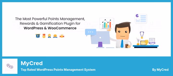 myCred dashboard with points and rewards management