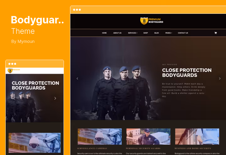 Демо-сайт темы Bodyguard для охранного предприятия