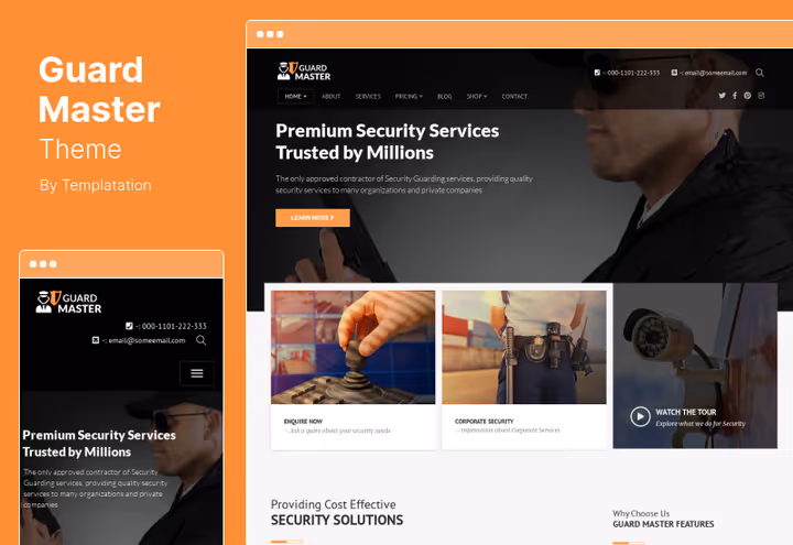 Guard Master, WordPress тема для охранного бизнеса