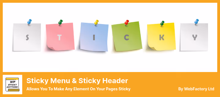 Сторінка налаштувань плагіна Sticky Menu and Sticky Header