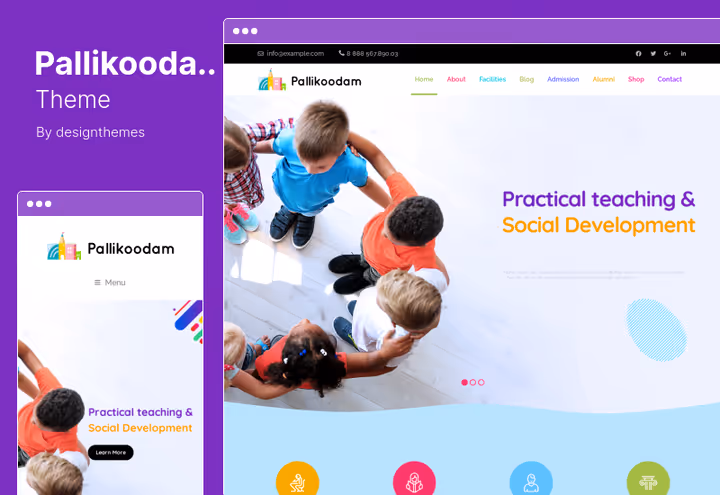 Тема Pallikoodam, Elementor, 150+ шорткодів для автошколи