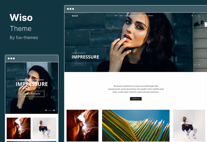 Tema Budget Wiso, portefólio com WooCommerce