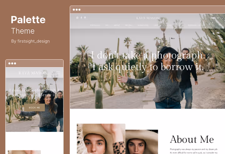 Tema Palette, portefólio de vídeo com construtor visual de temas e WooCommerce