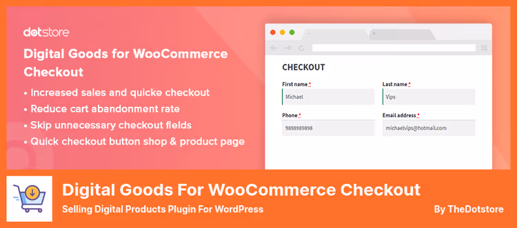 Сторінка товару з кнопкою швидкого оформлення Digital Goods for WooCommerce
