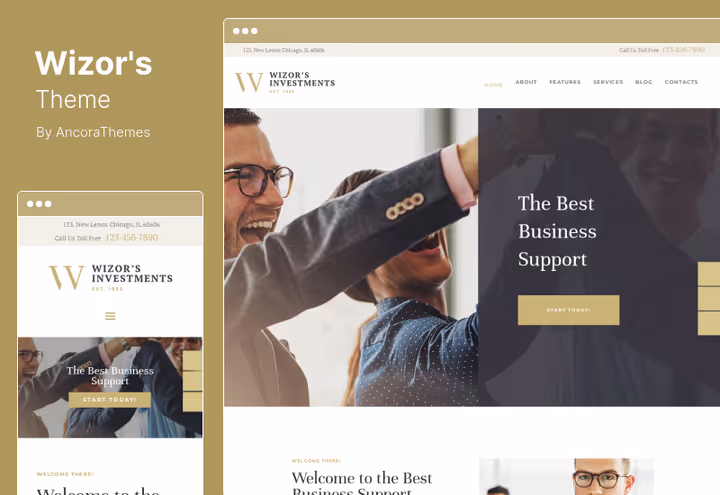 Демо теми Wizor's з WooCommerce-магазином і портфоліо