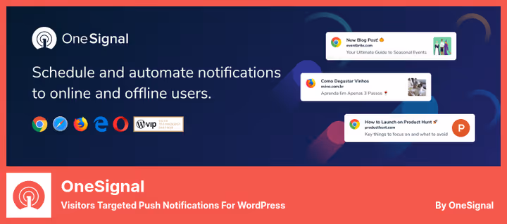 OneSignal configuration page in WordPress control panel