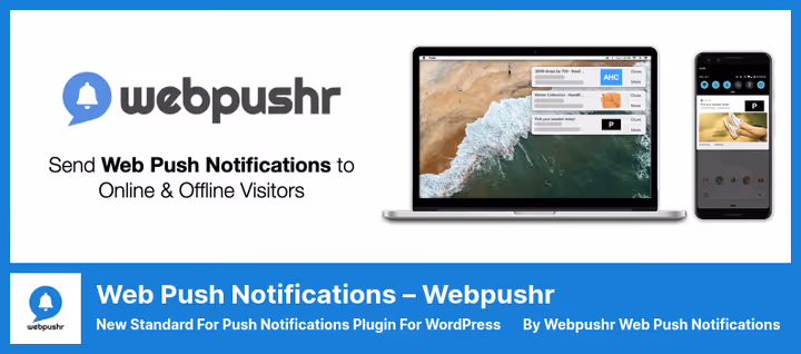 Webpushr dashboard with subscriber growth graph