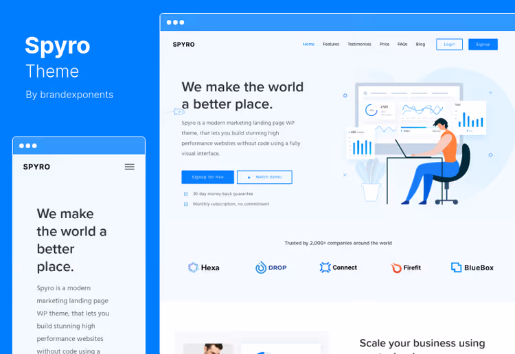 Spyro theme, marketing landing page with capture forms