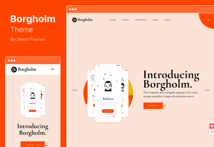Borgholm theme, marketing agency with parallax