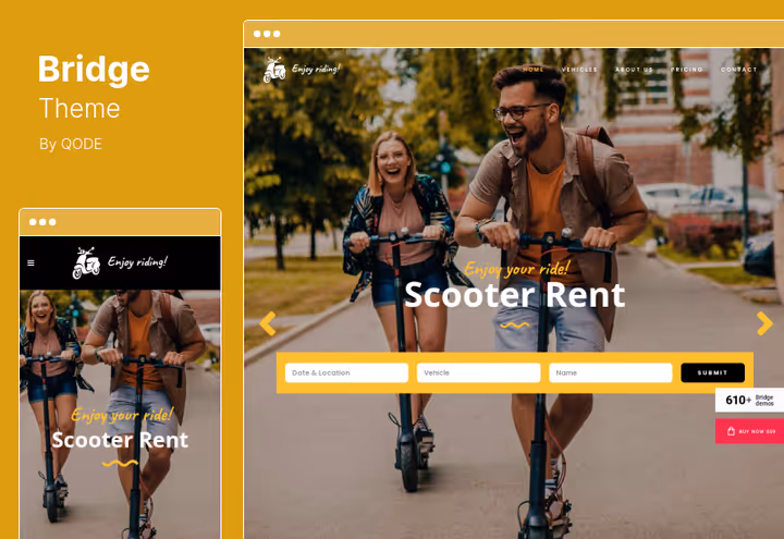 Bridge theme, creative multipurpose WordPress