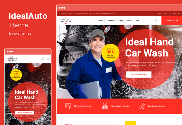 Тема IdealAuto, дизайн сайту автодилера з картками автомобілів