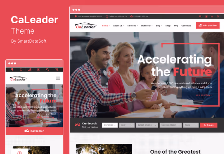 Тема CaLeader, каталог автомобілів для автодилера на WordPress