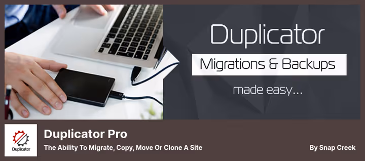 Duplicator plugin backup creation interface