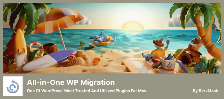Site export interface in All-in-One WP Migration plugin