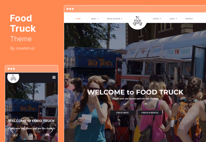 Kuvatõmmis Food Truck teemast asukohamääraja ja menüüga toitlustusautole