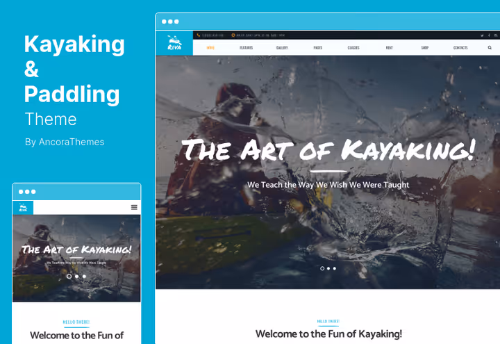 Тема Kayaking Paddling, каякінг і оренда спорядження