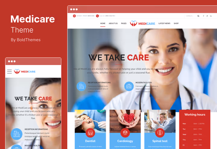 Medicare meditsiini WordPress teema koduleht