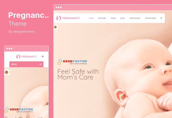 Pregnancy WordPress teema günekoloogia- ja lastekliinikutele