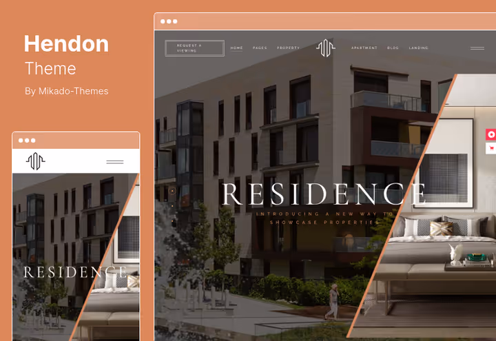 Hendon single property theme page with property viewing appointment button