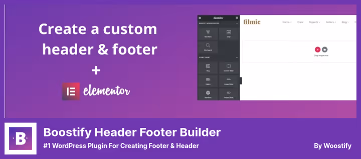 Creating header in Boostify Header Footer Builder