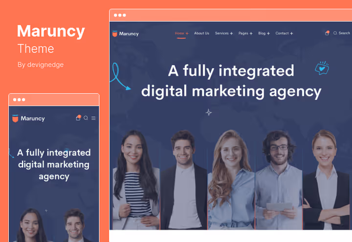 Minimalistlik Maruncy teema kujundus SEO-agentuurile