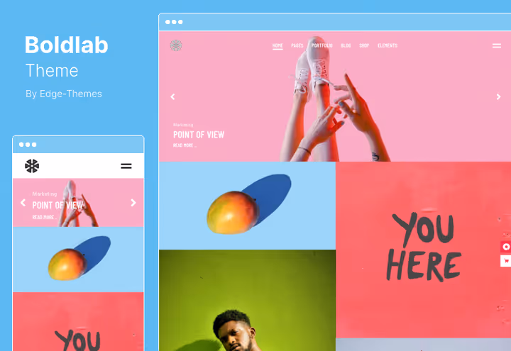 Boldlab teema Elementori ja WPBakery integratsiooniga loovagentuurile