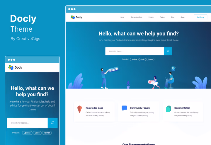 Тёмный режим темы документации Docly