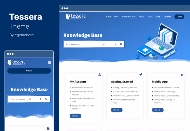 Тема Tessera с тикет-системой Awesome Support