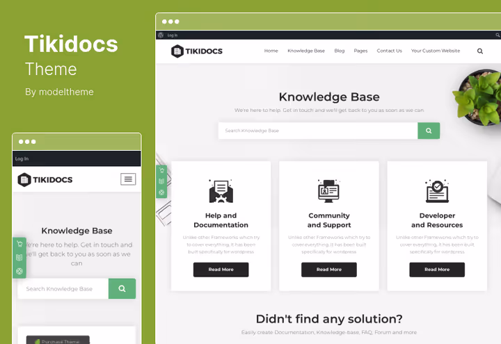 Тема Tikidocs, RTL-база знань з форумом на bbPress
