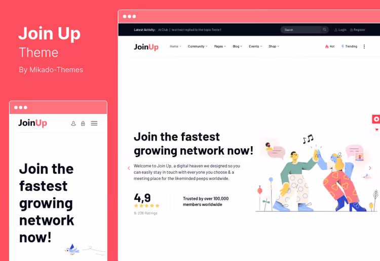 Тема Join Up, сучасна спільнота з BuddyPress і Elementor