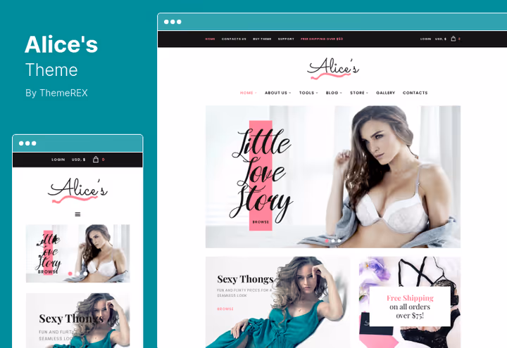 Alice-tema design for lingeributikk