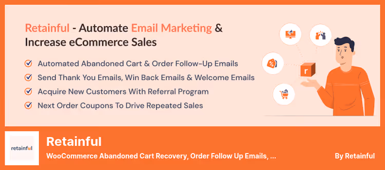 Retainful e-postautomatiseringspanel for WooCommerce