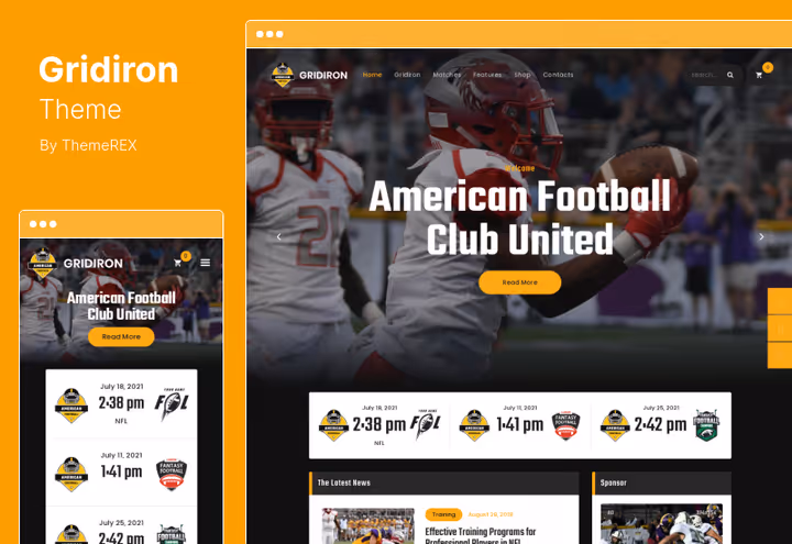 Gridiron teema Ameerika jalgpallile ja NFL-ile