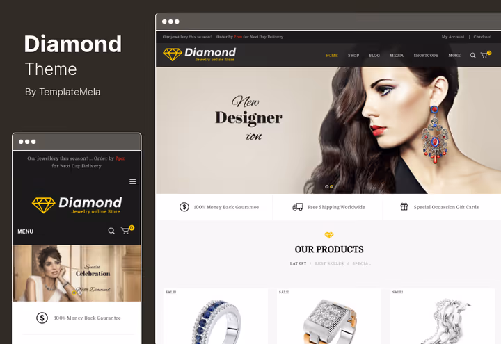 Teemant teema, responsiivne ehtepood WooCommerce'il