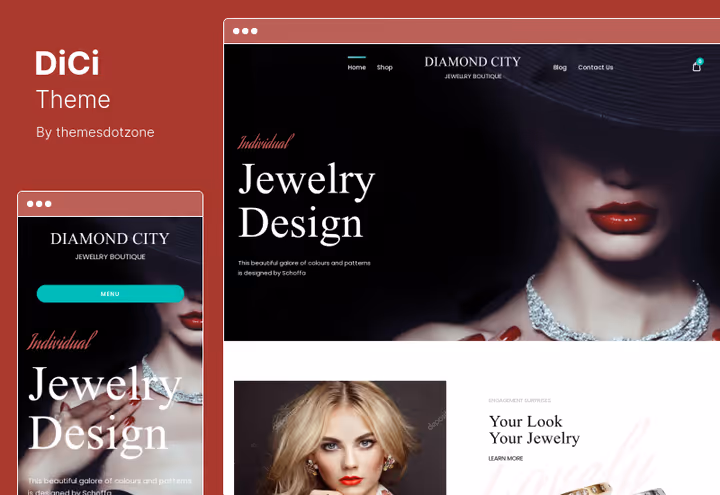 DiCi, elegantne teema ehete WooCommerce'i poele