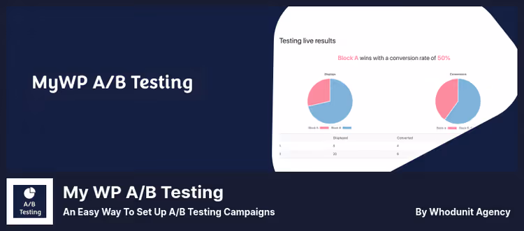 Bloco de teste A/B do My WP A/B Testing no editor Gutenberg