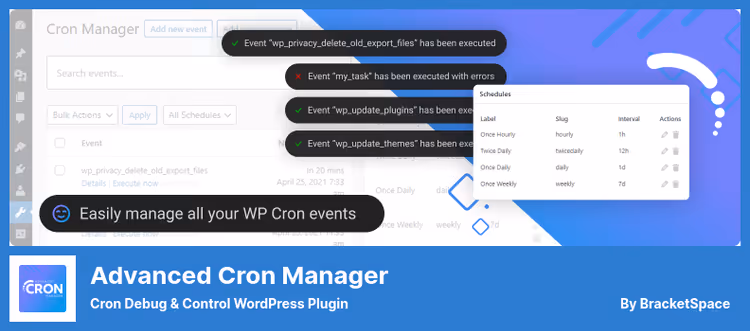 Інтерфейс керування cron-завданнями в Advanced Cron Manager