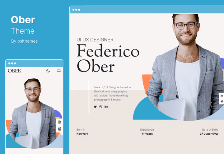 Ober teema, programmeerija CV Elementori integratsiooniga