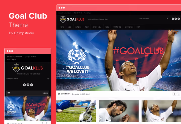 Sportix, lettvekts tema for idrettslag med SportsPress