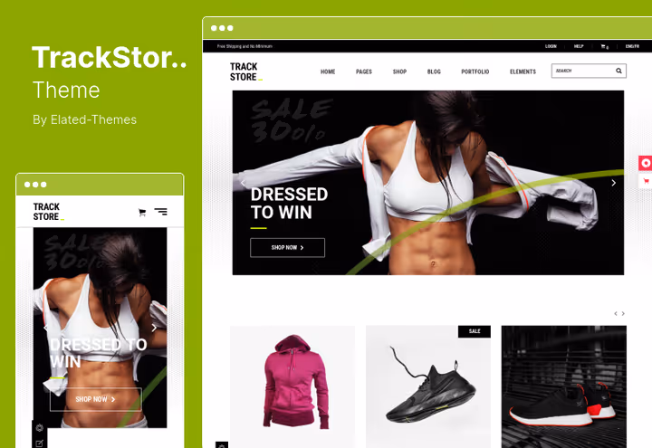 TrackStore, WooCommerce sportsklærbutikk-tema