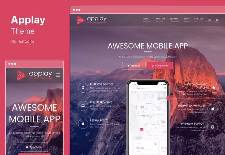 Демо теми Applay, вітрина застосунків у стилістиці App Store