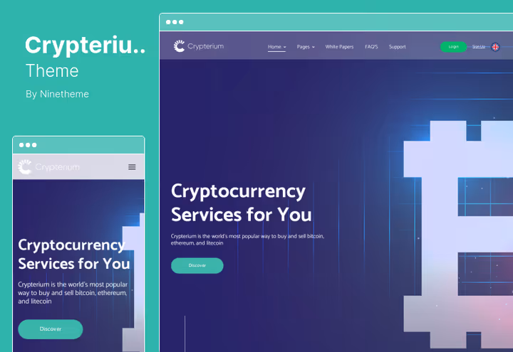 Crypterium teema, parallaks-taustaga krüpto sihtlehe kujundus