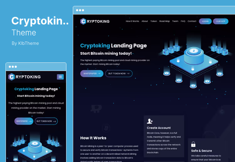 Cryptoking teema, ICO sihtleht täieliku kohandamisvõimalusega