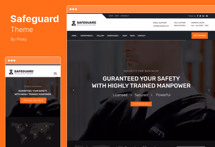 Safeguard teema, turvaagentuuri veebisait